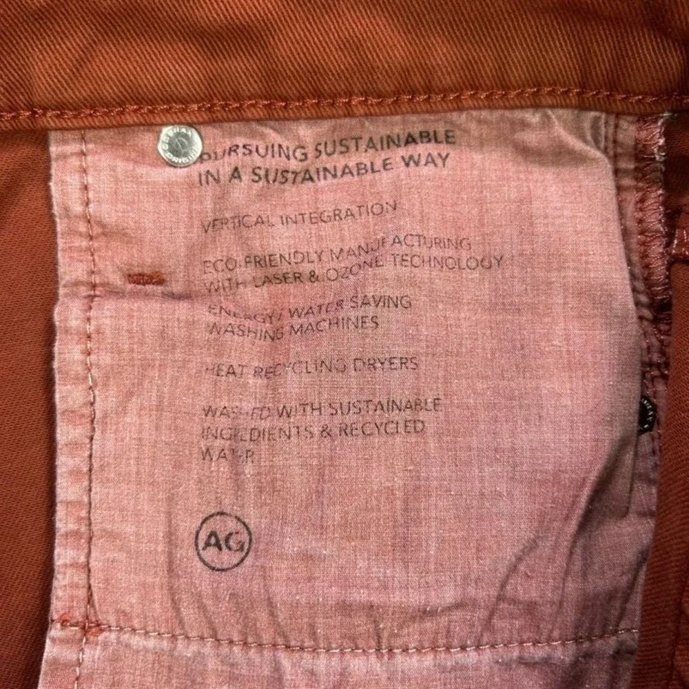 AG Adriano Goldschmied Farrah Boot Crop High‎ Rise Jeans Womens 28 Rust Brown